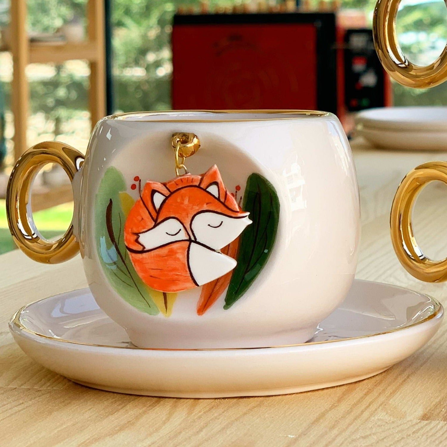 Nature Series Red Fox Coffee Cup – BSK Ceramics Handmade